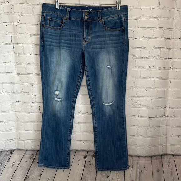 American Eagle Stretch Slightly distressed Artist Jeans size 12 - Picture 1 of 14